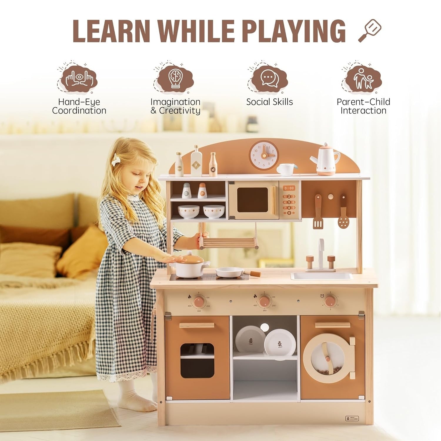 Robud New Large Kids Toddlers Kitchen Playset