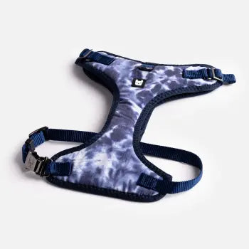 Blue Tie Dye Poplin Dog Harness