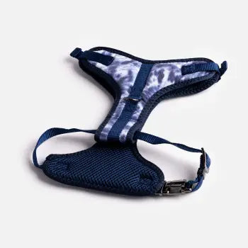 Blue Tie Dye Poplin Dog Harness