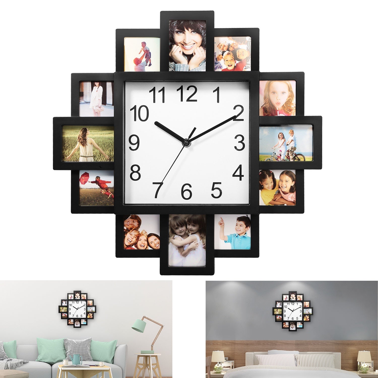 1Pc Photo Frame Clock Picture