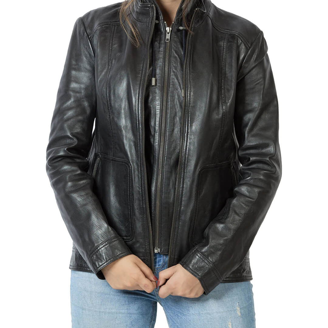 Black Genuine Leather, Women's HALLEN Griffin Winter Fashion