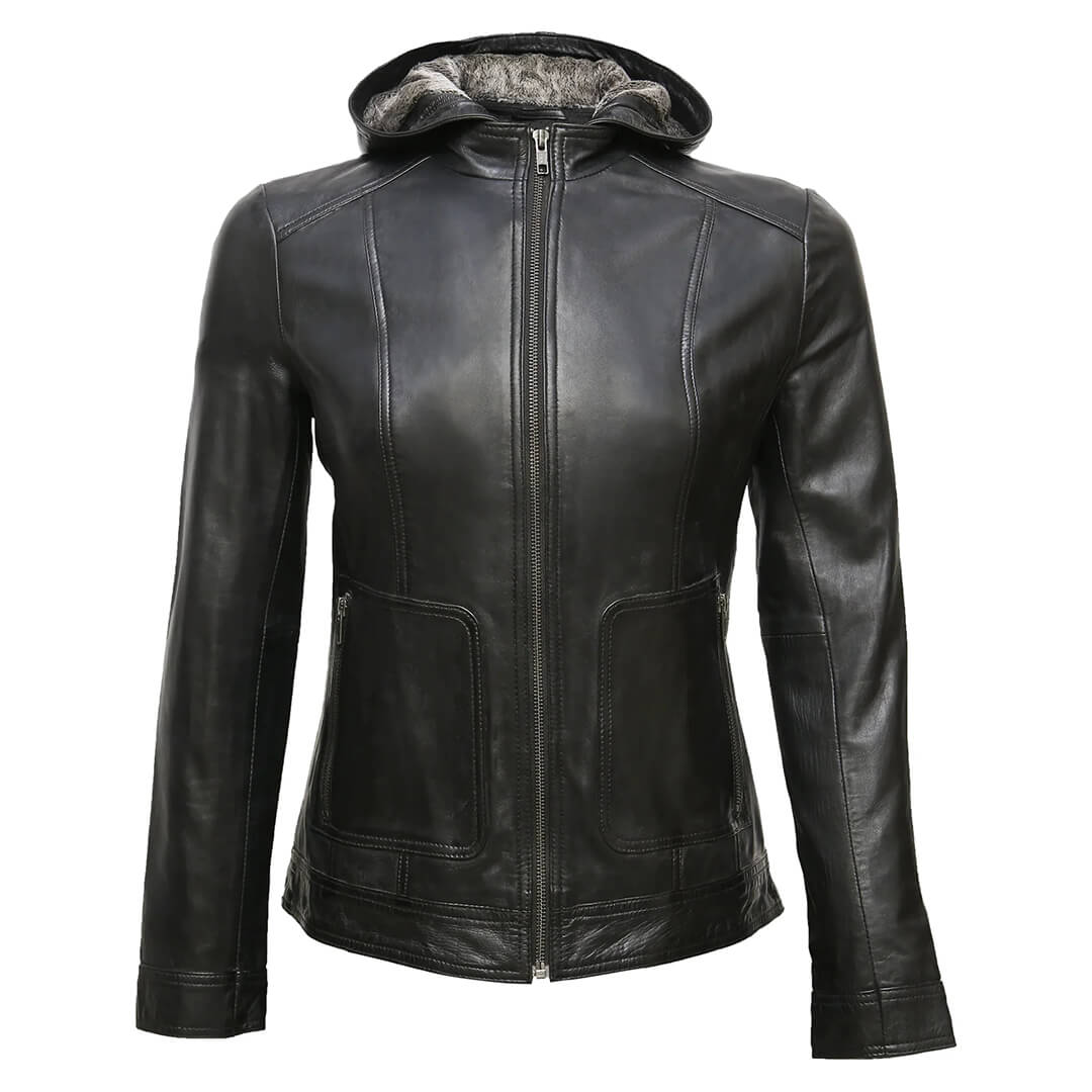 Black Genuine Leather, Women's HALLEN Griffin Winter Fashion