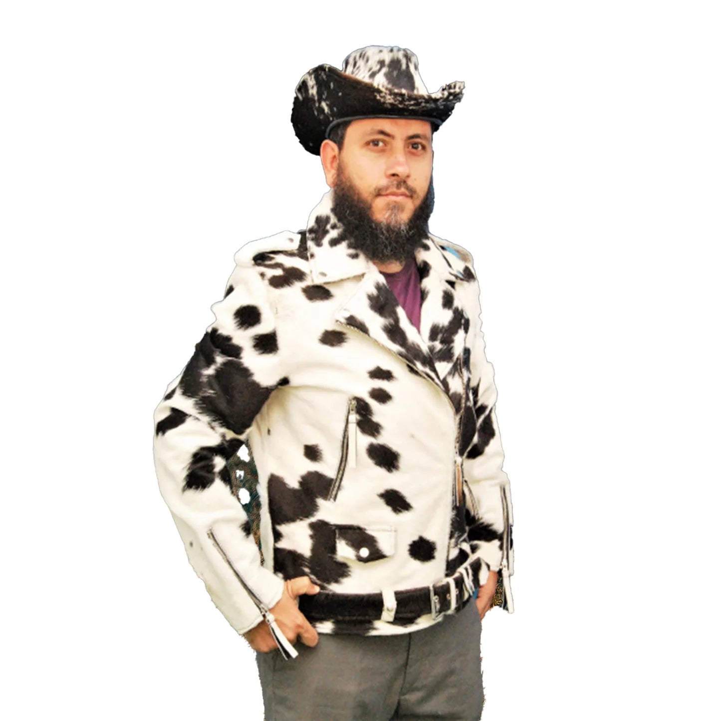 cowhide leather Jacket full grain leather jacket western jacket western leather jacket