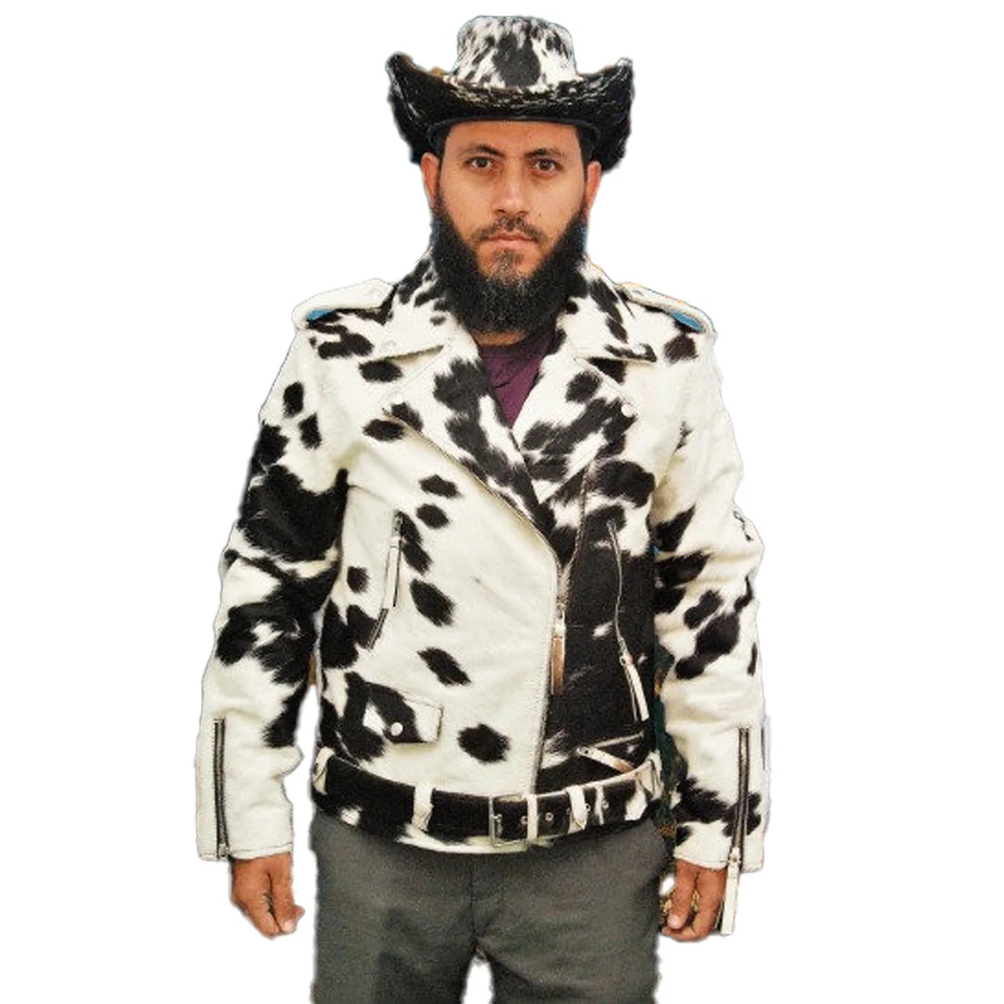 cowhide leather Jacket full grain leather jacket western jacket western leather jacket
