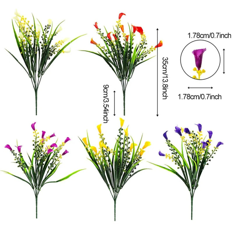 5 Bundles Artificial Calla Lilly Realistic