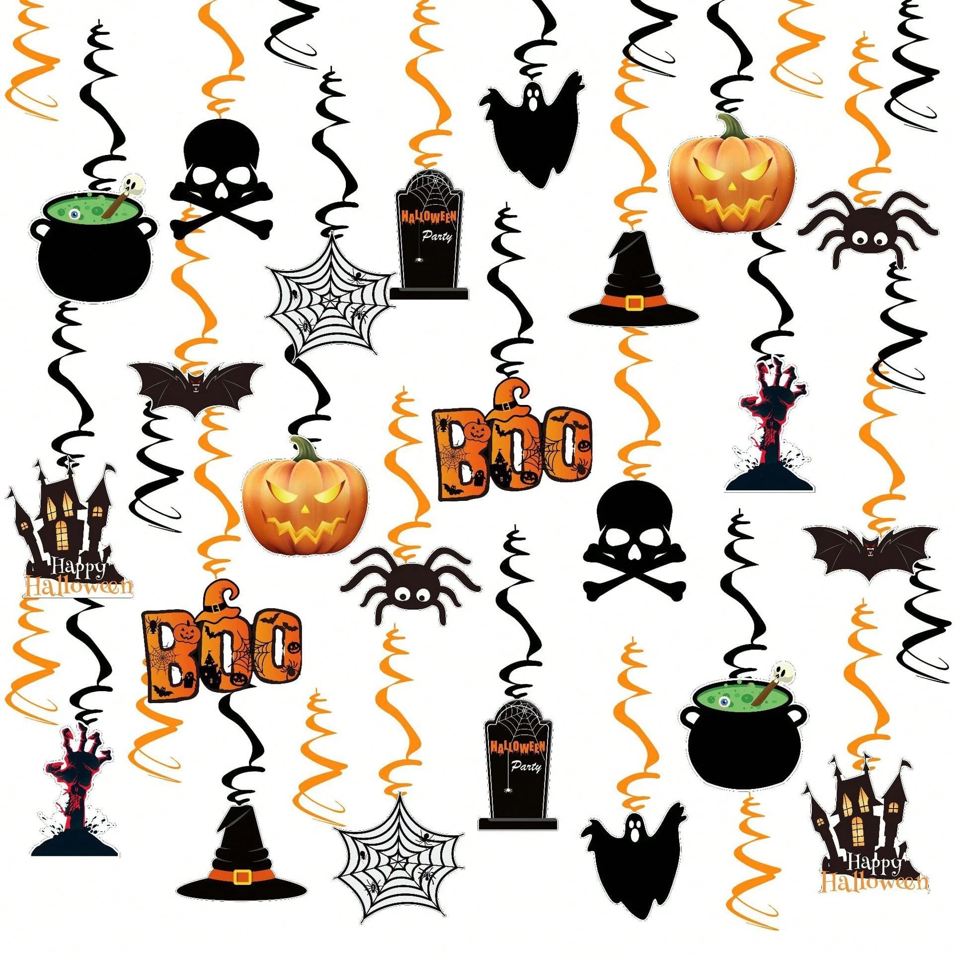 36 Pcs Halloween Hanging Swirl Decorations Halloween