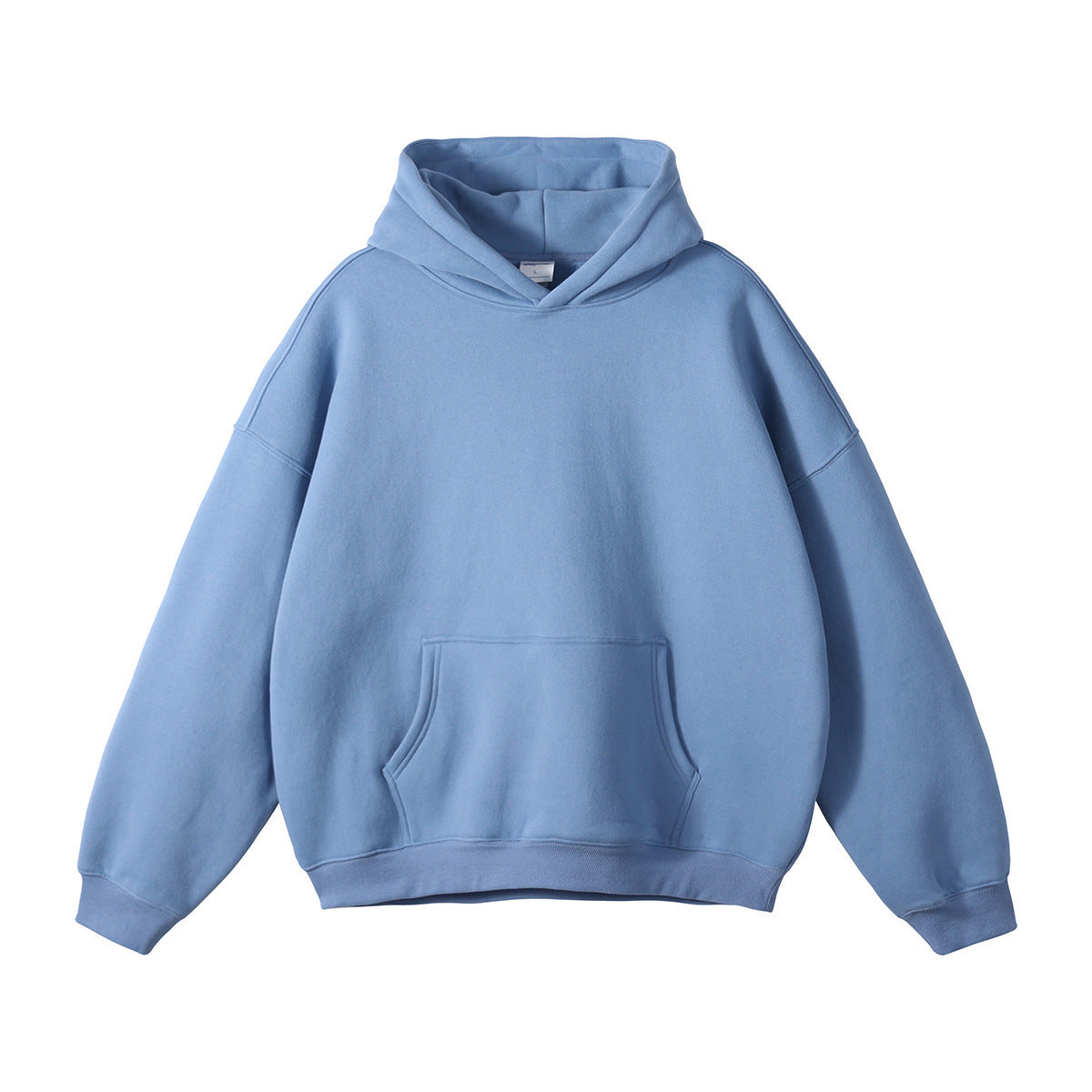 New Loose Fleece Trendy Drop Shoulder Solid Color Hoodie