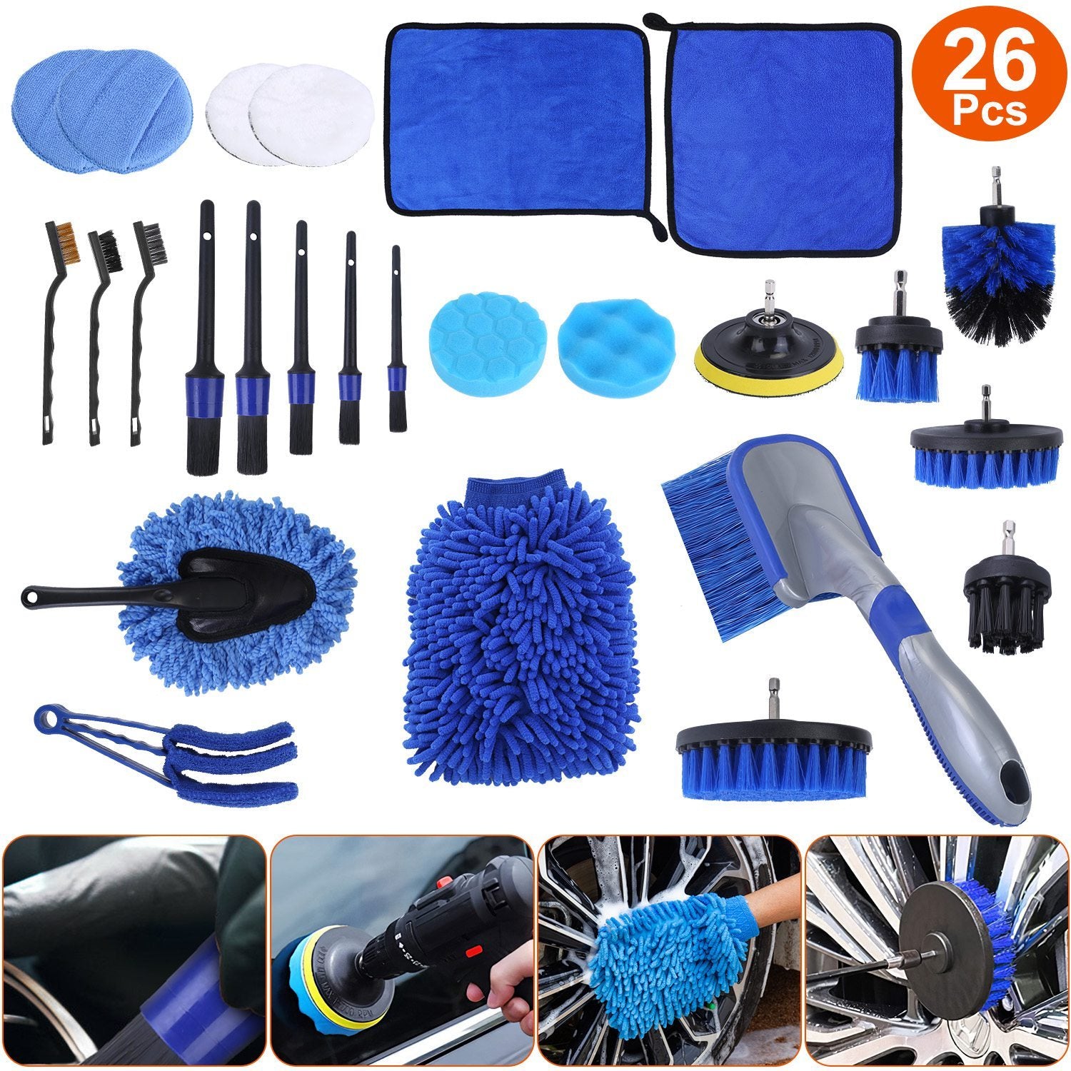 26Pcs Car Detailing Brush Kit